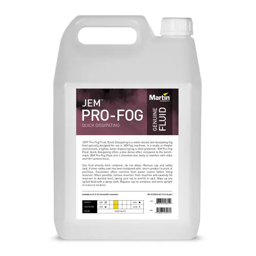 Martin Quick Dissipating JEM Pro Fog Fluid 4x 5L sku number 97120912