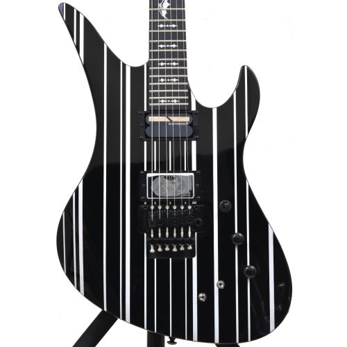 Schecter Synyster Custom-S Guitar Gloss Black Silver Pin Stripes