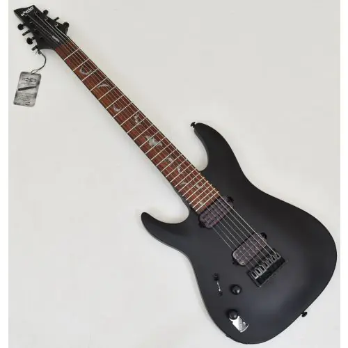 Schecter Damien-7 Left Handed Guitar Satin Black B-Stock 3717 sku number SCHECTER2475.B3717