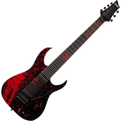 Schecter Sullivan King Banshee-7 FR-S Guitar Obsidian Blood Finish sku number SCHECTER2485