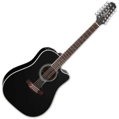 Takamine EF381SC Legacy Series 12 String Acoustic Guitar in Gloss Black Finish sku number TAKEF381SC