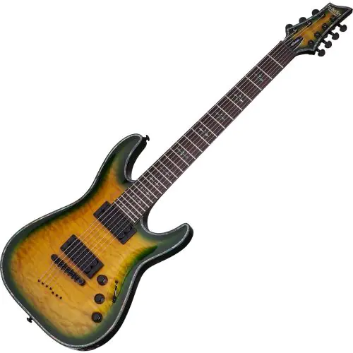 Schecter Hellraiser C-7 Passive Electric Guitar in Dragon Burst Finish sku number SCHECTER1951