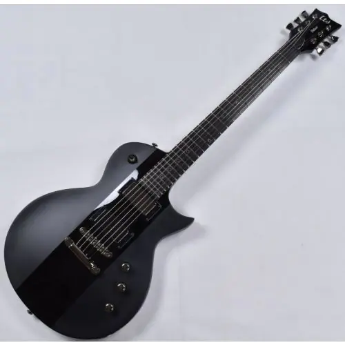 ESP LTD Deluxe EC-1000 Electric Guitar in Satin Black with Gloss Stripe sku number LXEC1000BLKSGS