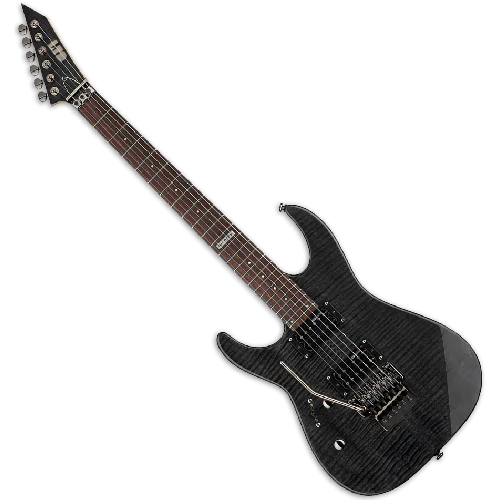 ESP LTD M-100FM Left Handed Electric Guitar in See-Through Black sku number LM100FMSTBLKLH