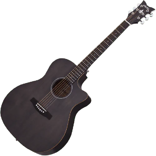 Schecter Deluxe Acoustic Guitar in Satin See Thru Black Finish sku number SCHECTER3716