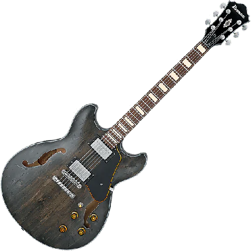 Ibanez Artcore Vintage ASV10A Semi-Hollow Electric Guitar in Transparent Black Low Gloss sku number ASV10ATKL