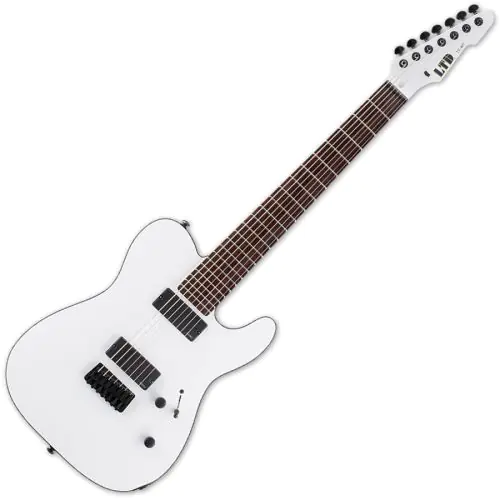 ESP LTD TE-407 Guitar in Snow White Satin Finish sku number LTE407SWS