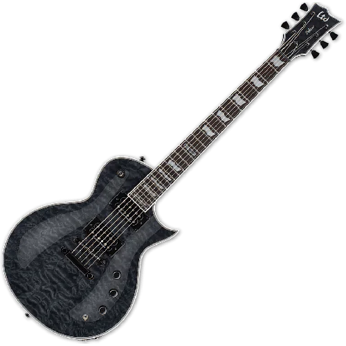 ESP LTD EC-1000 Piezo Quilted Maple Electric Guitar See Thru Black sku number LEC1000PIEZOQMSTBLK