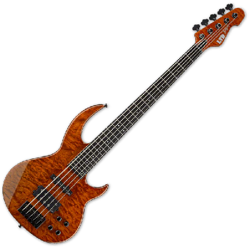 ESP LTD BB-1005 QM Bunny Brunel Electric Bass in Burnt Orange sku number LBB1005QMBOR