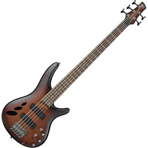 Ibanez SR Standard SR30TH5 5 String Semi-Hollow Electric Bass Natural Browned Burst Flat sku number SR30TH5NNF