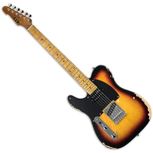 ESP LTD TE-254 Left-Handed Electric Guitar Distressed 3-Tone Burst sku number LTE254D3TBLH