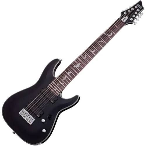 Schecter Damien Platinum-8 Electric Guitar Satin Black sku number SCHECTER1187