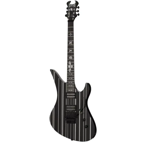 Schecter Synyster Custom Black w Silver Pin Stripes Electric Guitar 29 sku number 6SSGR-29