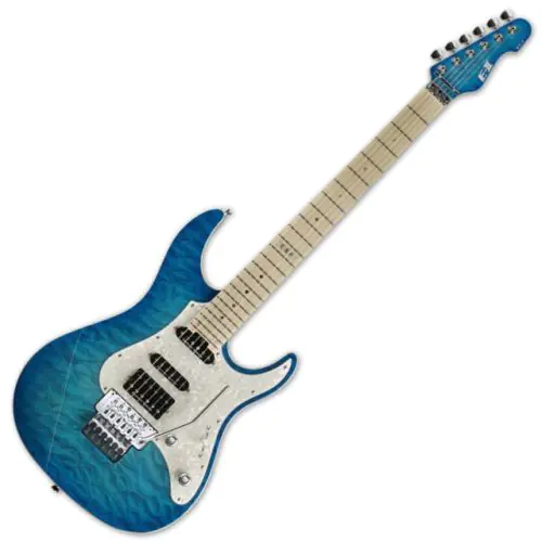 ESP E-II ST-1 QM LH Maple AQM Aqua Marine Electric Left Handed Guitar sku number EIIST1QMAQMLH