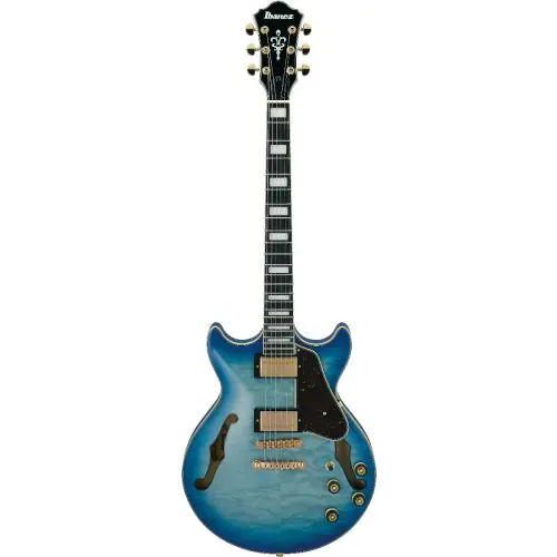 Ibanez AM Artcore Expressionist Jet Blue Burst AM93QM JBB Hollow Body Electric Guitar sku number AM93QMJBB