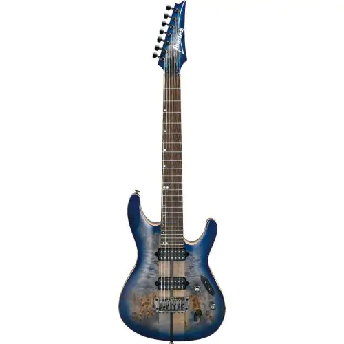 Ibanez S Premium 7 String Cerulean Blue Burst S1027PBF CLB Electric Guitar w/Case sku number S1027PBFCLB