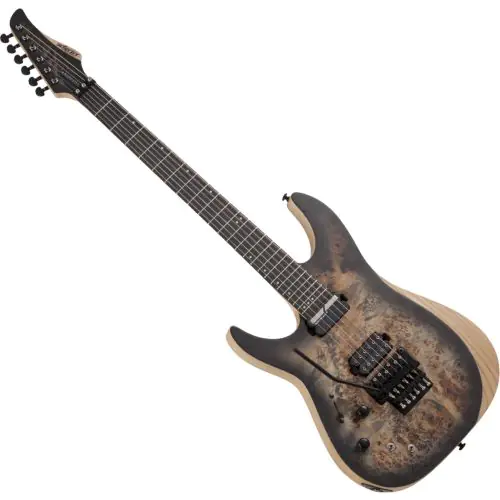 Schecter Reaper-6 FR-S Left Handed Electric Guitar in Satin Charcoal Burst sku number SCHECTER1514