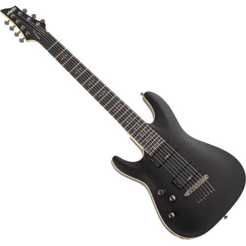 Schecter Demon 7 Left Handed Electric Guitar in Satin Black sku number SCHECTER3667