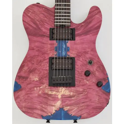 Schecter PT Masterwork Custom Guitar with Buckeye Burl Stabilized top sku number MW PT RED STABILIZED