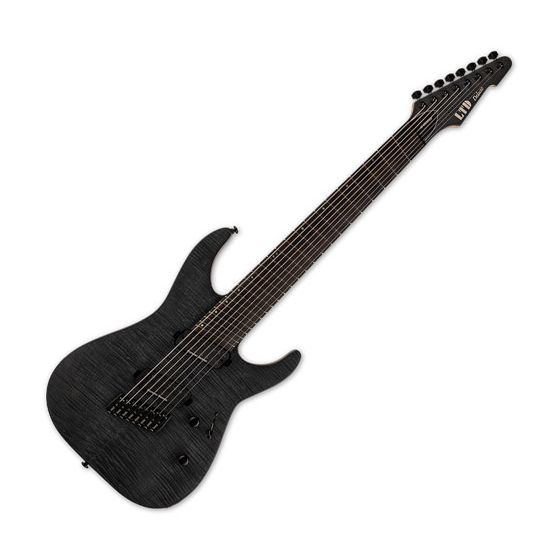 ESP LTD M-1008 Multi-Scale 8 String Electric Guitar See Thru Black Satin sku number LM1008MSFMSTBLKS