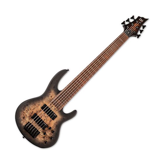 ESP LTD D-6 6 String Electric Bass Black Natural Burst Satin sku number LD6BPBLKNBS