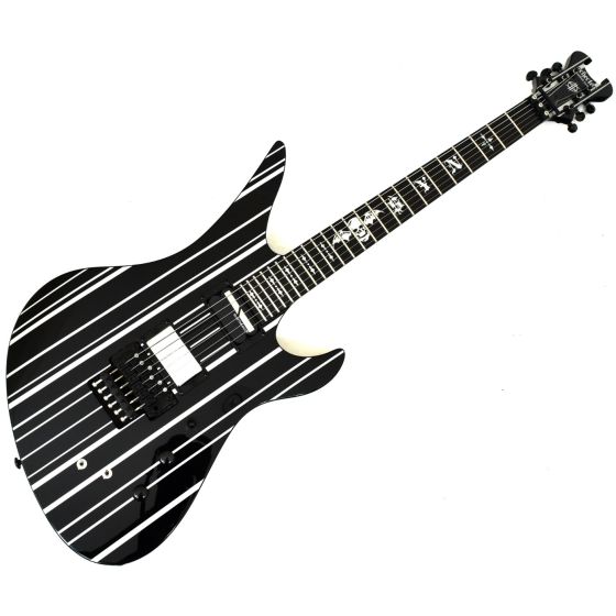 Schecter Synyster Custom-S Electric Guitar Gloss Black Silver Pin Stripes B-Stock 1694 sku number SCHECTER1741.B 1694