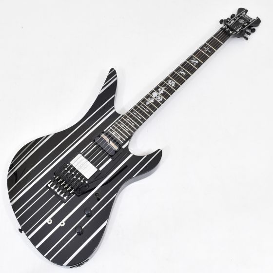 Schecter Synyster Custom-S Electric Guitar Gloss Black Silver Pin Stripes B-Stock 1378 sku number SCHECTER1741.B 1378
