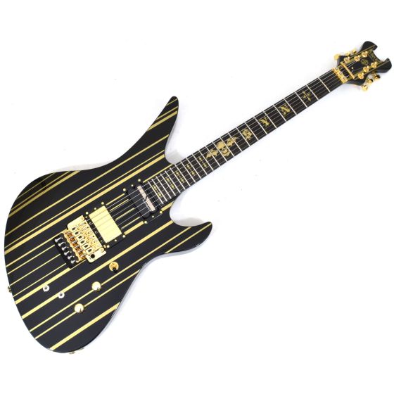 Schecter Synyster Custom-S Electric Guitar Gloss Black Gold Pin Stripes B-Stock 1395 sku number SCHECTER1742.B 1395