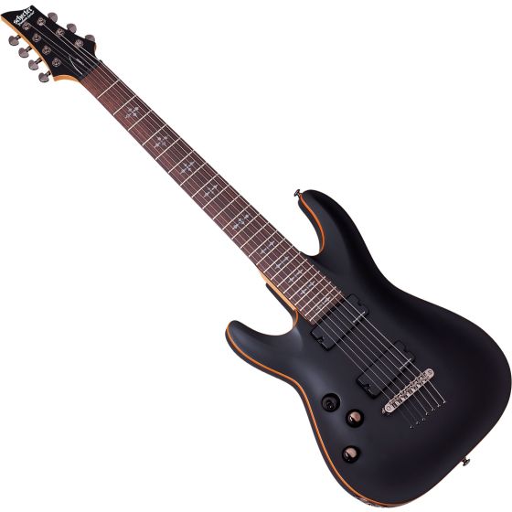 Schecter Demon-7 Left-Handed Electric Guitar in Satin Black Finish sku number SCHECTER3483