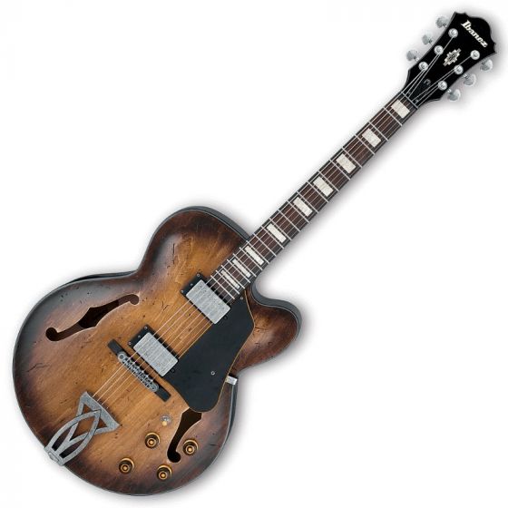 Ibanez Artcore Vintage AFV10ATCL Hollow Body Electric Guitar in Tobacco Burst Low Gloss Finish sku number AFV10ATCL