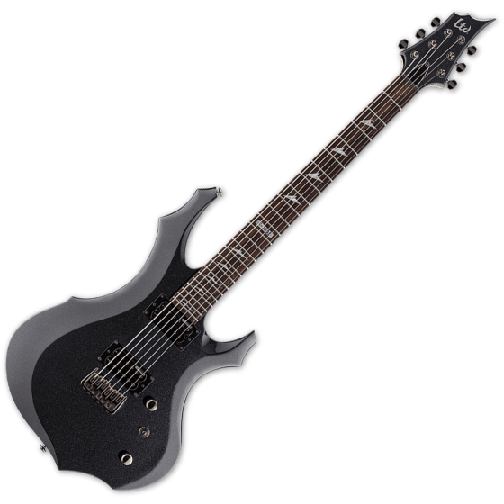ESP LTD F-200B Baritone Electric Guitar in Charcoal Metallic Finish sku number LF200BCHM