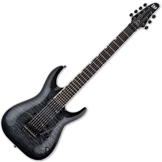 ESP LTD BS-7B Ben Savage 7 strings Baritone Electric Guitar in See Thru Black Sunburst sku number LBS7BQMSTBLKSB