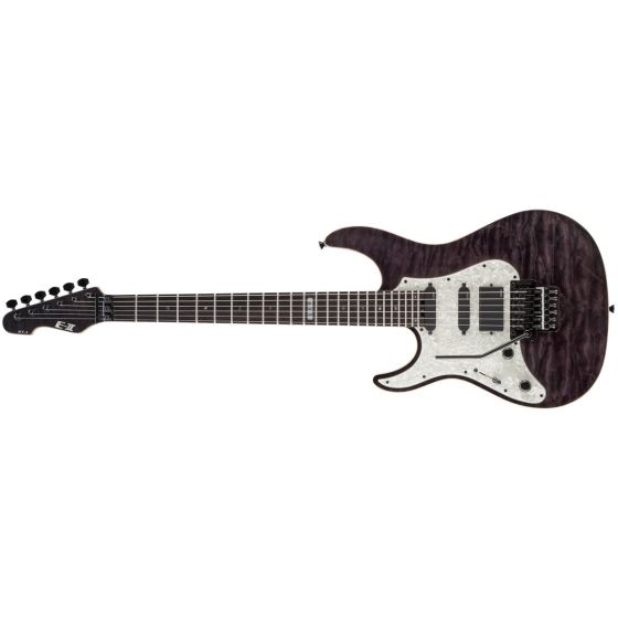 ESP LTD Elite ST-1 Left Handed Electric Guitar in See-Through Black Finish B-Stock sku number EIIST1QMRSTBLKLH.B