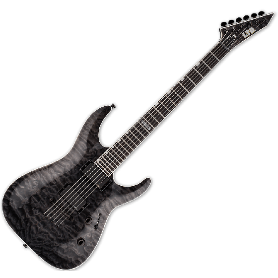 ESP LTD MH-401NT QM Electric Guitar in See Thru Black B-Stock sku number LMH401NTQMSTBLK.B