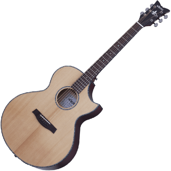 Schecter Orleans Stage Acoustic Guitar in Natural Satin/Vampire Red Satin Back Finish sku number SCHECTER3711