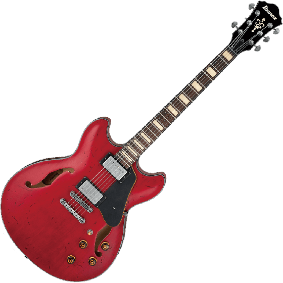 Ibanez Artcore Vintage AFV10ATRL Hollow Body Electric Guitar in Transparent Cherry Red Low Gloss Finish sku number AFV10ATRL
