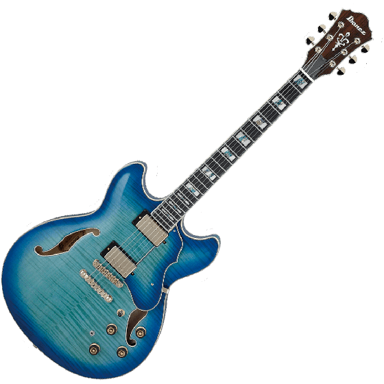 Ibanez Artstar AS153 Semi-Hollow Electric Guitar in Jet Blue Burst with Case sku number AS153JBB