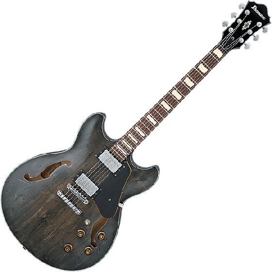 Ibanez Artcore Vintage ASV10A Semi-Hollow Electric Guitar in Transparent Black Low Gloss sku number ASV10ATKL