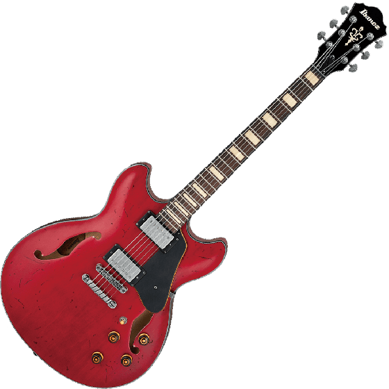 Ibanez Artcore Vintage ASV10A Semi-Hollow Electric Guitar in Transparent Cherry Red Low Gloss sku number ASV10ATRL