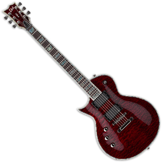 ESP LTD EC-1000 STBC Lefty Guitar in See Thru Black Cherry sku number LEC1000STBCLH