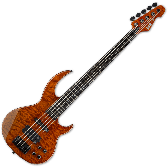 ESP LTD BB-1005 QM Bunny Brunel Electric Bass in Burnt Orange sku number LBB1005QMBOR