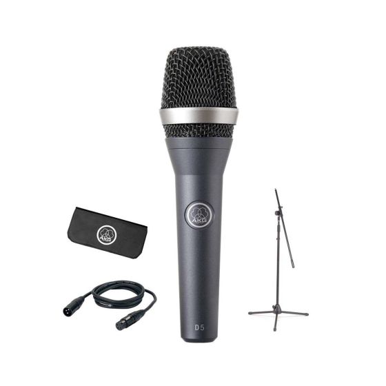 AKG D5 Stage Pack - XLR/XLR Cable and Full Size Microphone Stand With Boom B-Stock sku number 3138X00320.B