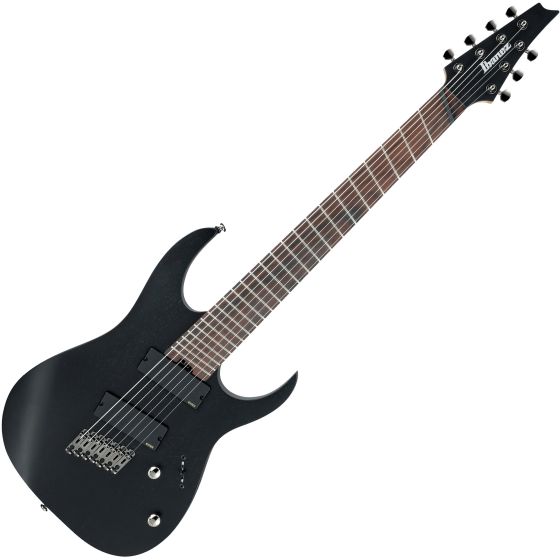Ibanez RG Iron Label RGIM7MH 7 String Multi Scale Electric Guitar Weathered Black sku number RGIM7MHWK