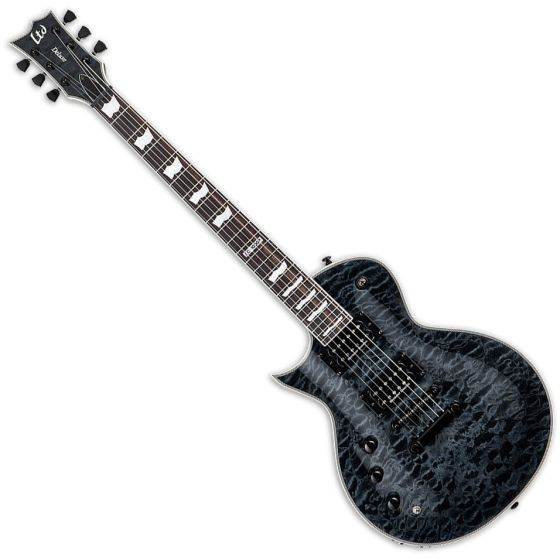 ESP LTD EC-1000 Piezo Quilted Maple Left-Handed Electric Guitar See Thru Black sku number LEC1000PIEZOQMSTBLKLH