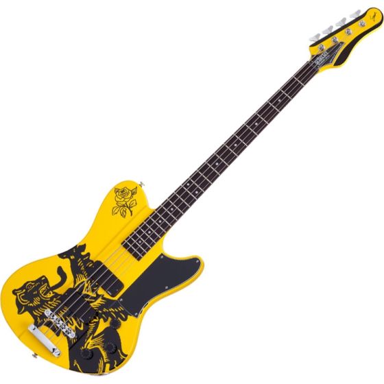 Schecter Simon Gallup Signature Ultra Spitfire Electric Bass Gloss Yellow sku number SCHECTER2264