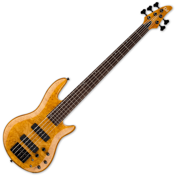 ESP LTD H-1005SE Burled Maple 5 String Electric Bass Honey Natural B-Stock sku number LH1005SEBMHN.B