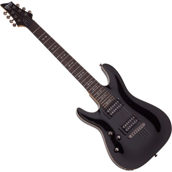 Schecter Omen-7 Left-Handed Electric Guitar in Gloss Black Finish sku number SCHECTER2069