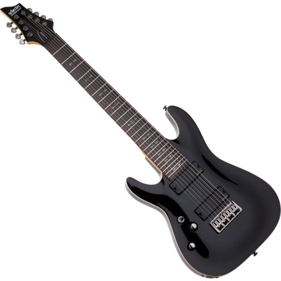 Schecter Omen-8 Left-Handed Electric Guitar in Gloss Black Finish sku number SCHECTER2075