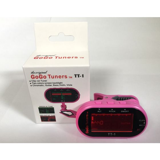 GoGo Tuners Pink TT-1 Chromatic Guitar, Bass, Violin, Viola Tuner sku number 6STT-1Pink