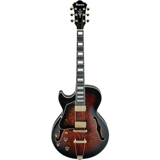 Ibanez AG Artcore Expressionist Left Handed Dark Brown Sunburst AG95QAL DBS Hollow Body Electric Guitar sku number AG95QALDBS